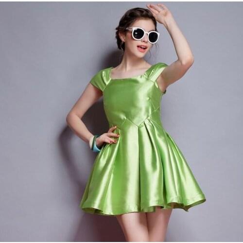 Customize Girls Womens Summer Plus Size 3XS-10XL Satin Party Dress Ladies high waist slim sweet princess Tutu dresses Vestido