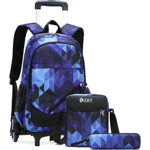 Removable Children School Bags for Girls Boys School Backpack With 6 Wheels Trolley Backpack Kids Luggage Bag Travel Backpack