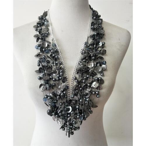 Sexy Multilayer Imitation Pearls Necklace Women Charming Shoulder Back Bikini Beach Body Chain Necklace Fashion Jewelry