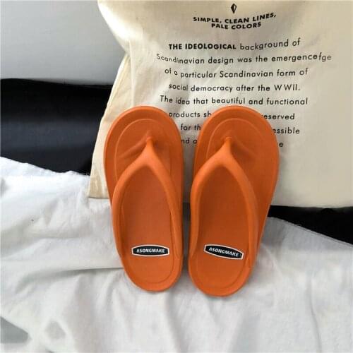 Summer Trends Orange Flat Womens Flip Flops Home Comfort Couple Shower Slides Female Flip Flops Women Platform Slippers сланцы