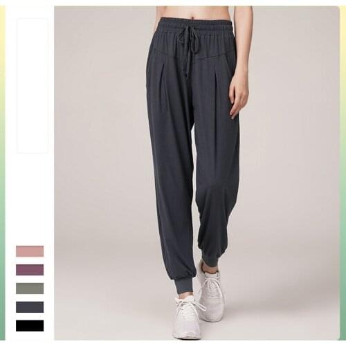 Sports Pants Womens Loose Pants Legged Running Fitness Pants Autumn Thin Quick Drying High Waist Yoga Pants