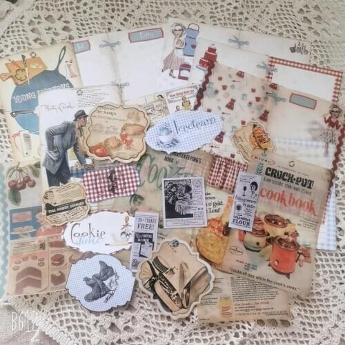 Vintage Mixed Material Pack 01 DIY scrapbooking junk journal base collage diary happy plan gift wrapping decoration material