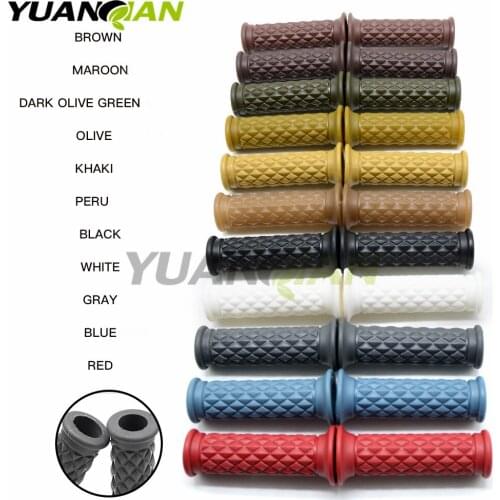 Motorcycle 7/8" Vintage Rubber Handlebar Hand Grip for Kawasaki MOTO GUZZI MV Suzuki BMW Ducati Yamaha R6 R1