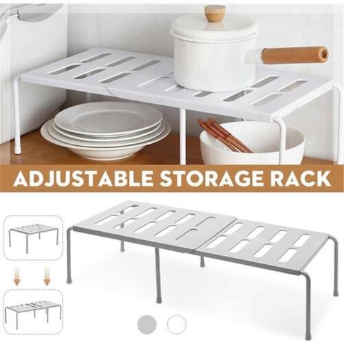 Retractable Kitchen Storage Rack Shelf Space Saving for Home Bathroom Cabinets Storage Organizer Adjustable Shelf Holders