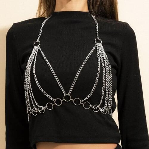 Woman Sexy Jewelry Womens Golden Metal Bra Chains Accessories Decorate Fashion Personality Women Punk Party Body Chain