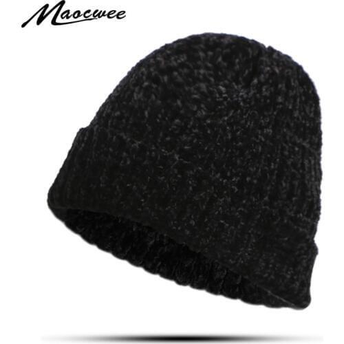 Winter Mens and Womens Outdoor Thicken Warm Hedging cap Womens Solid Color Beanie Hat Youth Hedging hat