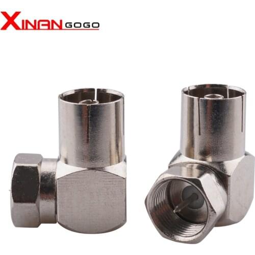2PCS 90 Drgree Right Angle TV Aerial Connectors RF Coaxial F Male Plug to TV Jack Coaxial Connector Adapter