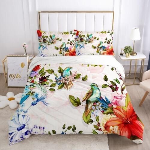 3D Bedding Sets Quilt Covers Pillow Shams Duvet Cover Sets Bedclothes Bed Linens King Queen Full Simple Flower Home Textile