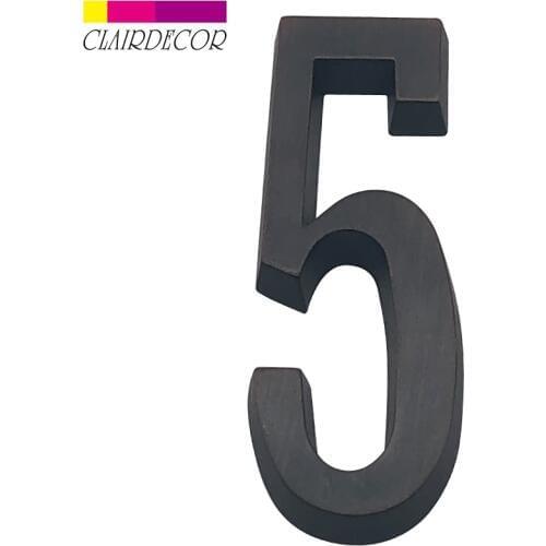 4 in 101mm House Number Door Address Number Sticker Or Screw Mounted Zinc Alloy Satin Nickel Mailbox Address Sign #0-9