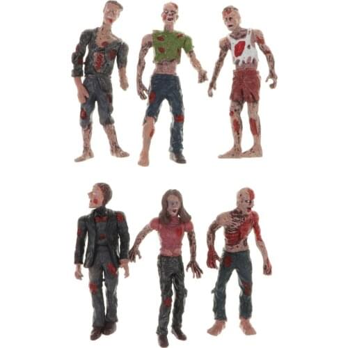 6 Pieces 4 Inch Hand Painted Walking Corpses Doll Characters