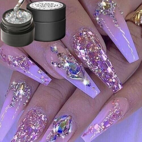 8 colors nail art glitter dust UV gel acrylic powder sequin platinum super shiny nail art decoration
