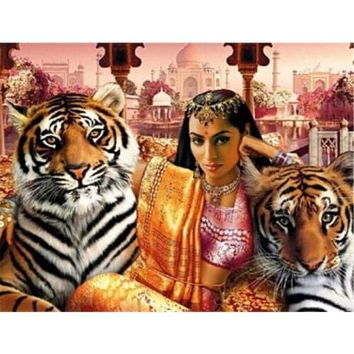 Diamond Art Painting Kits Woman Animal Pictures of Rhinestones Diamond Embroidery Sale Lion Leopard Mosaic Handicraft