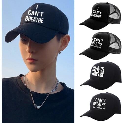 Men Women Baseball Cap I Cant Breath Cap Hat Protest BLM Black Lives Matter Cap Unisex JL