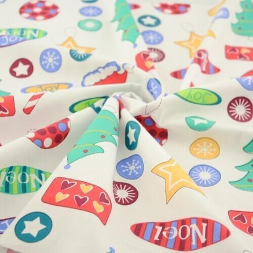 Booksew 100% Cotton Material Baby Christmas Fabric Sewing Cartoon Telas Por Metro Patchwork Twill Bedsheet Santa Clau Quilting