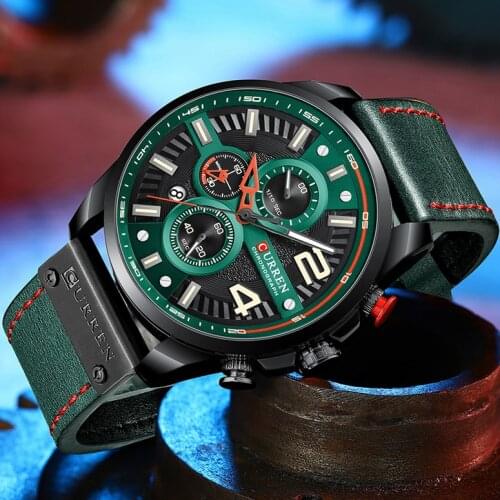 Top Luxury Brand CURREN Creative Design Watches Men Luxury Casual Quartz Wristwatch Leather Chronograph Sports Watch Male Clock