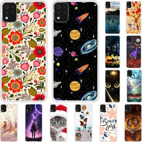 LGK42 For LG K42 Case K420 K 42 Soft Silicone Back Cover For LG K52 in Brazil Phone Cases K 52 Cartoon Fundas Flowers Cute Cats