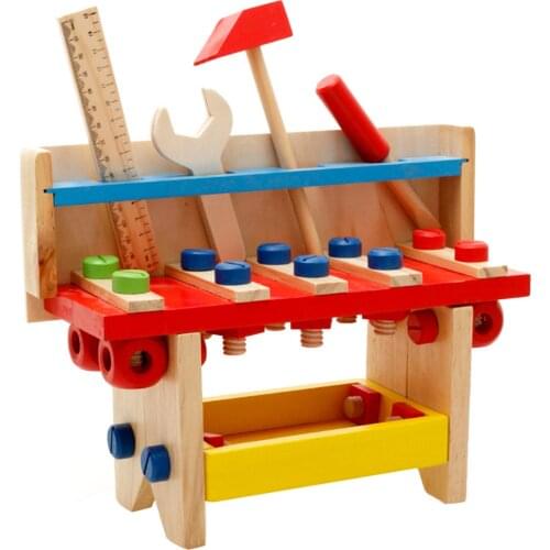 Preschool Baby Montessori Toys Kids Wooden Toys Simulation Multifunctional Repair Tool Set Pretend Play Toys For Children Gift