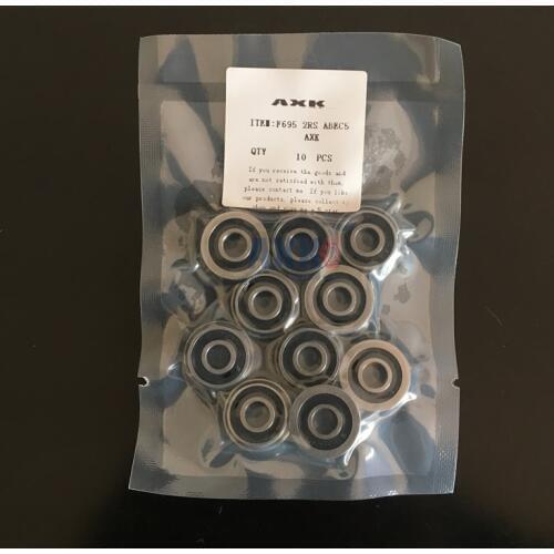 F695-2RS Bearing 5*13*4mm 10 PCS ABEC-5 Flanged Miniature F695RS Ball Bearings RF-1350DD f695 AXK