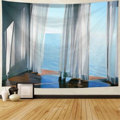 Window sill Printed Tapestry Hanging Background Wall Covering Home Decoration Wall Blanket Tapestry Decoration for Bedroom