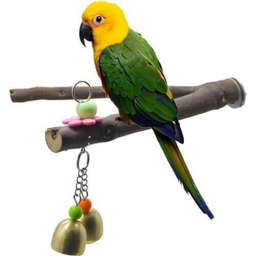 Bird Perch Natural Wooden Bird Stand Perch Parrot Perch Resistant Bird Chew Toy Interactive Toys Pet Training Toy Birds Supplies