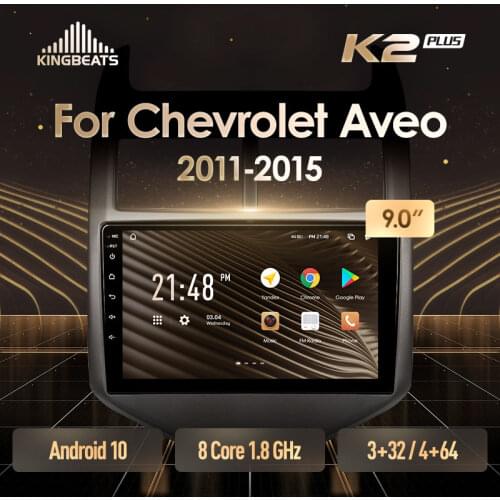 KingBeats Android 10 Octa-Core head unit HU 4G in Dash Car Radio Multimedia Video Player Navigation GPS For Chevrolet Aveo 2 2011 - 2015 no dvd 2 din Double Din Android Car Stereo 2din
