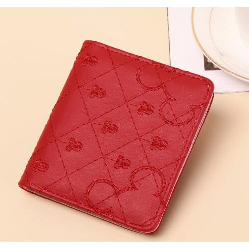 Genuine Disney Womens Wallet Cartoon Cute Minnie Mickey Printing Coin Purse Card Holder Fashion Wallets for Woman Money Bag