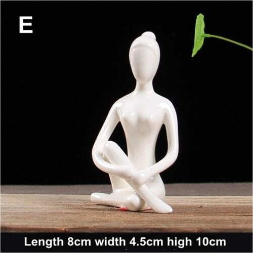 Creative Yoga Poses Girls Ceramic Desktop Small Craft Yoga Studio Ornaments Abstract Figures Home Cabinet furnishing Decoration