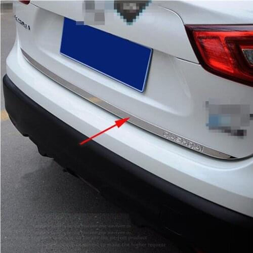 For Nissan Qashqai 2016-2019 stainless steel Rear Trunk Lid Trim Cover trim Trunk Lid Cover Trim Car styling
