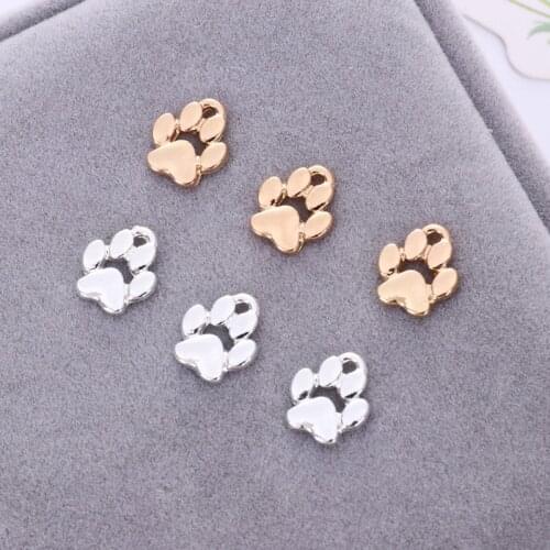 Pendant Metal Dog Paw Print Ornament Pendant Necklace Bracelet Making Discovery DIY Amulet Dog Paw Ornament