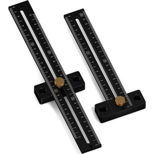 Woodworking aluminum alloy positioning ruler fine-tuning T-shaped ruler multi-function scribe hole ruler scribe woodworking DIY