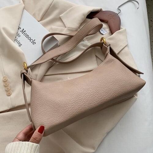 Abay Cute Solid Color Small PU Leather Shoulder Bags For Women 2021 Summer Simple Hand bags and Purses Female Travel Totes