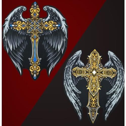 2 Pieces Large Fashion 3D Cross Patches Punk Decoration Jacket T Shirt DIY Appliques Crafts Clothing Sewing Accessories