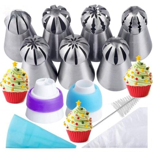 Stainless Steel Russian Piping Nozzles Russian Ball Icing/Piping Tips 23pcs Cake Decorating Tips/Set Pastry Nozzles Sphere 629