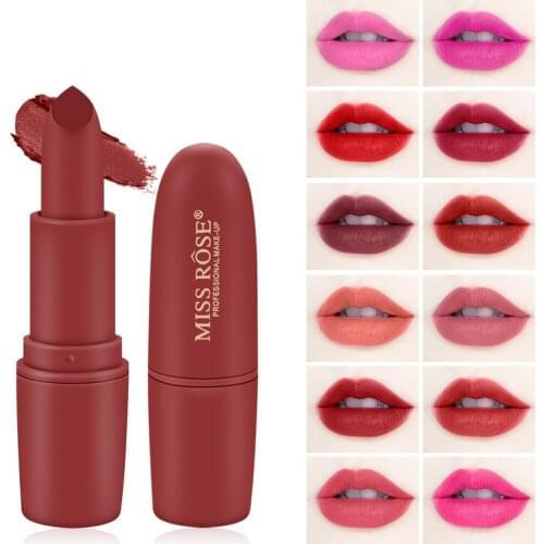 New Lipstick Matte Waterproof Velvet Lip Stick Sexy Red Brown Pigments Makeup Matte Lipsticks Beauty Lips