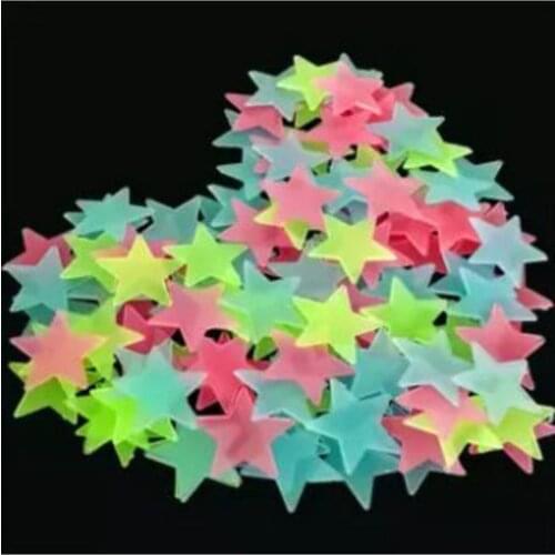 New Trend 3D Stars Glow In The Dark Wall Stickers Luminous Fluorescent Wall Decals For Kids Baby Room Bedroom Ceiling Home Decor