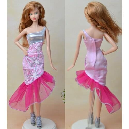 Handmade Doll Clothes For Barbie Dollhouse Flowers Dress Party Gown Summer Short Sleeve Dresses Vestidos For Barbie Dolls