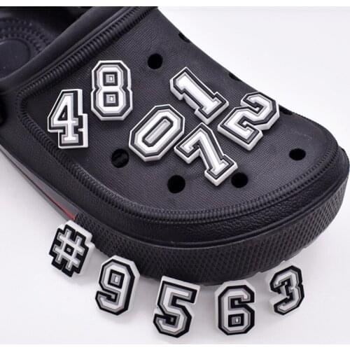 Original PVC Shoe Buckle Accessories DIY Combination Digital Alphabet Shoes Decoration Jibz for Croc Charms Bracelets Kids Gifts