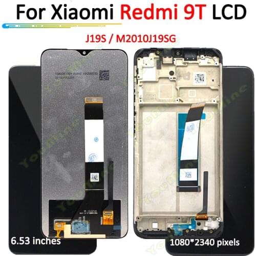 Original 6.53"For Redmi 9T LCD J19S M2010J19SG Display+Touch Screen Panel Digitizer Assembly with Frame For xiaomi poco m3 lcd