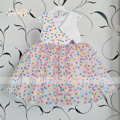 Dot Dress Baby Girl Birthday Dress Childrens Christmas Dress Photography Props Flower Girl Dress For Wedding