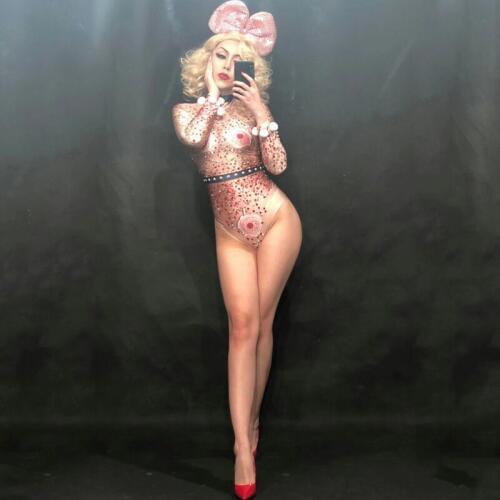 Ice Cream Printed Sexy Zentai Bodysuit Jazz Dance Costumes For Women Pole Dance Gogo Bar Dj Dancers Stage Sexy Singer Wear DJ293