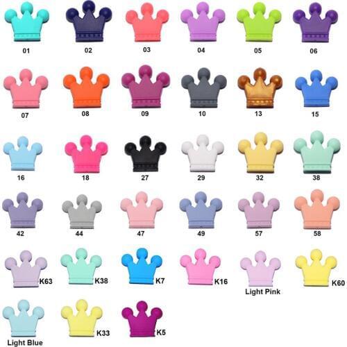 Cute 10pcs/lot Crown Silicone Beads Baby Teething Toys Food Grade Silicone DIY Pacifier Chain Pendant Accessories Baby teethers