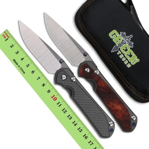 GREEN THORN Small Sebenza 31 Folding Knife M390 Blade Titanium+carbon fiber Handle Camping Tools EDC Survival Pocket Knives