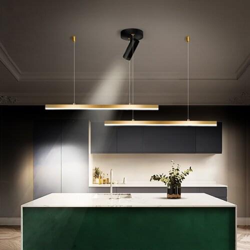 Modern Ceiling Hanging Lights Island Linear Bar Pendant Lamp Room Restaurant Light Chandelier