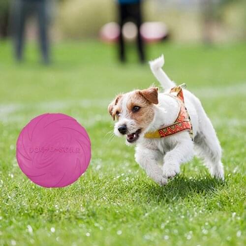 1pcs Pretty&Better Silicone Flying discs Dog Cat Toy Pet Throwing Bite-resistant Toy Flying Disc Interactive Dog Supplies