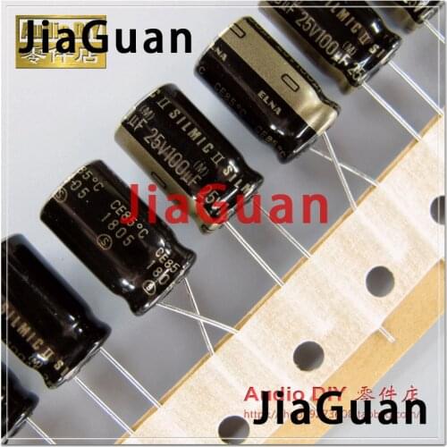 10PCS NEW ELNA RFS SILMIC II 25V100UF 10X16MM SILMICII 100UF 25V hot sale SILMIC2 100uF/25V audio Taping 25v 100uf