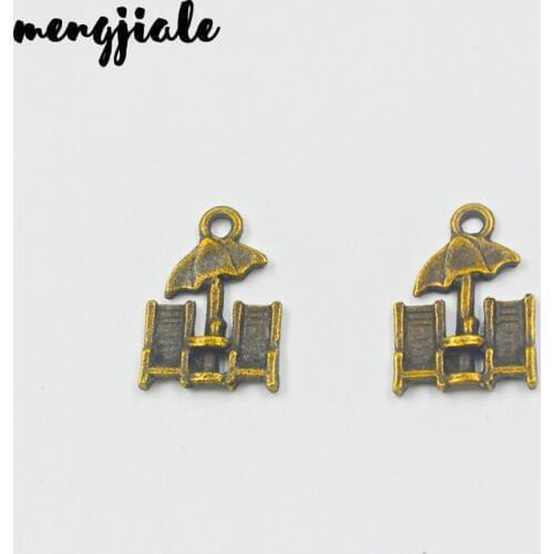 15pcs/lot Antique Bronze Beach Chair Charms For Necklace Bracelet diy Jewelry Making 19*14mm