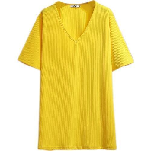 2020 Oversize t-shirt tops women summer short-sleeve tees female plus size XXL-6XL solid color casual undershirt tee shirt G908