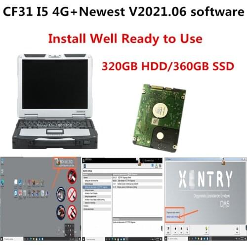 2021 Hot Sell Diagnostic Laptop CF31 I5 4G RAM with Newest V2021.06 BEN-Z software in HDD/SSD Can work for MB Star C4/C5/C6