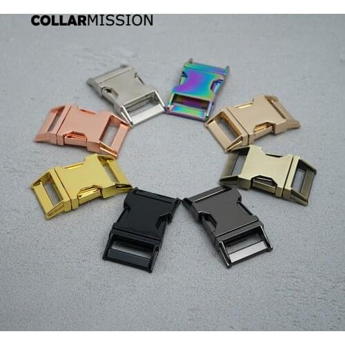 50pcs/lot Side release buckle good quality kirsite DIY dog collars part durable security lock retailing 25mm webbing 8 kinds