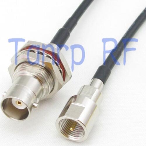 6in BNC female with nut bulkhead to FME male plug RF connector adapter 15CM Pigtail coaxial jumper cable RG174 extension cord
